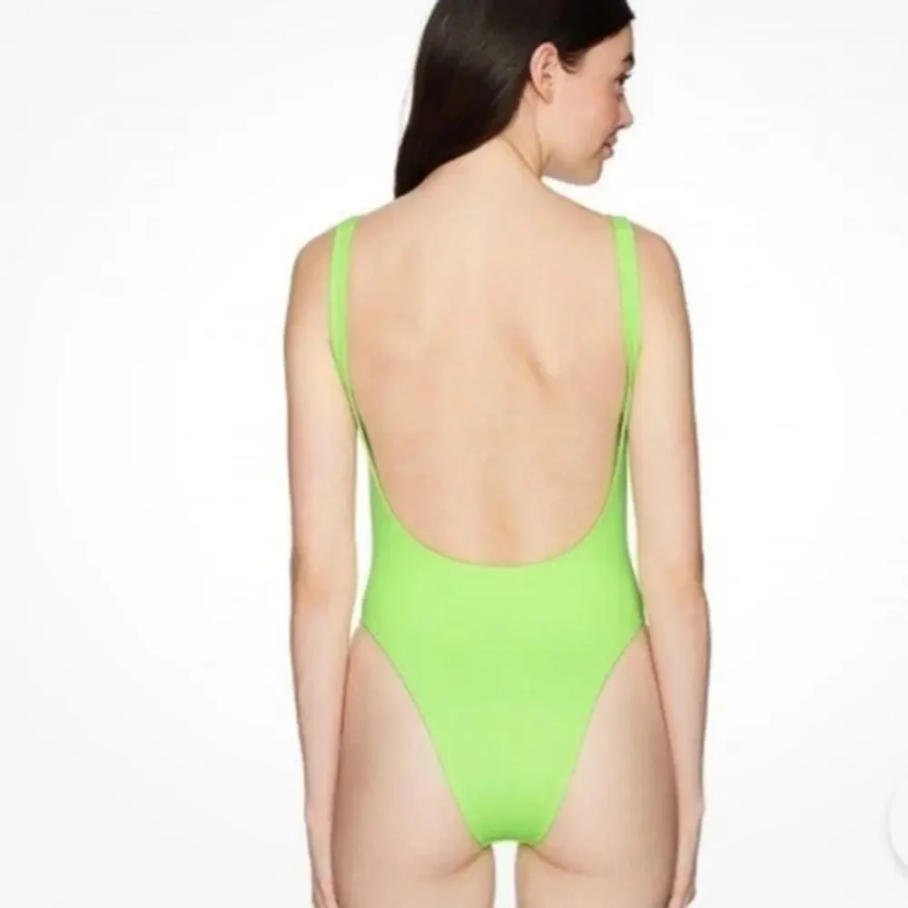 Body Glove 80’s Throwback Neon Green One Piece Swimsuit size M